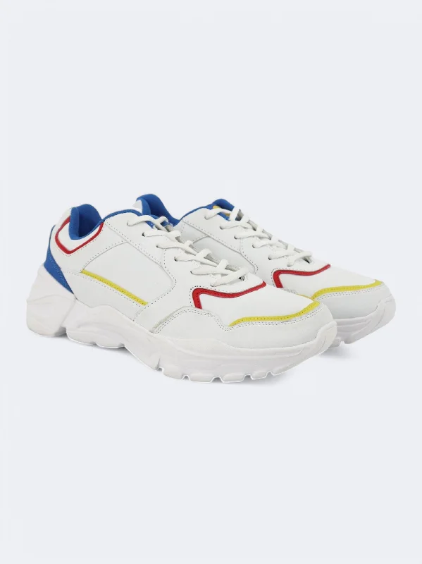 Men's casual shoes with a low - profile design Men's Textured Sneakers,White