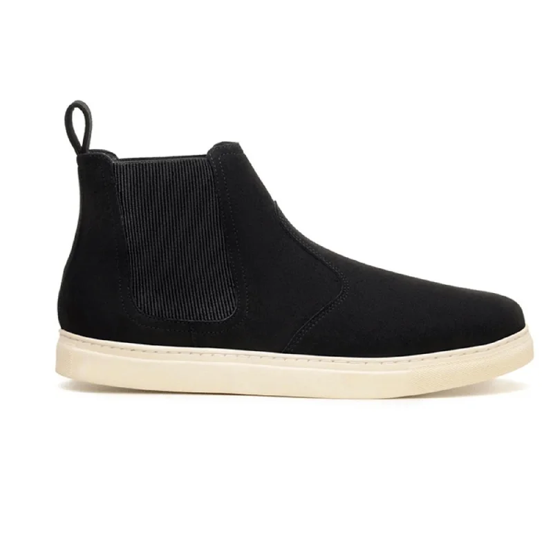 Men's formal shoes with a padded insole for comfort Men's formal shoes with a padded insole for comfort 'Bologna' vegan suede Chelsea boot by Vincente Verde -  Black