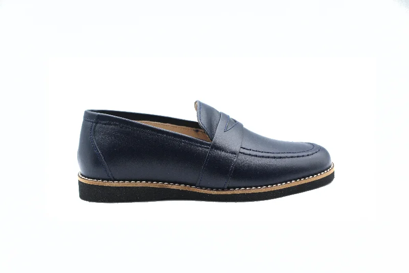 Men's formal shoes with a leather sole and heel Men's formal shoes with a leather sole and heel Gravitas Navy Penny Loafer Men's formal shoes with a leather sole and heel Men's formal shoes with a leather sole and heel Gravitas Navy Penny Loafer