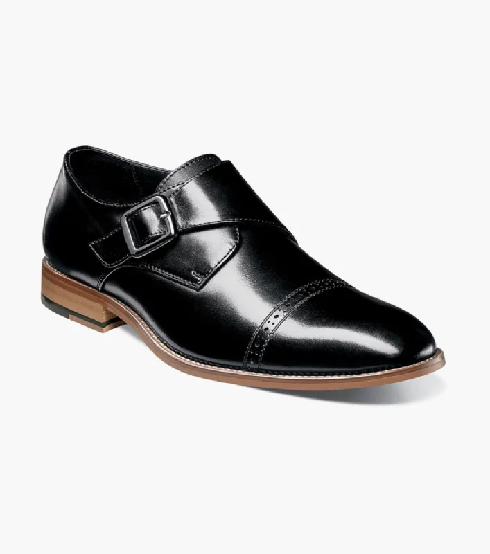 Men's formal shoes with a leather sole and heel Men's formal shoes with a leather sole and heel Stacy Adams DESMOND Cap Toe Monk Strap Shoes - Black Men's formal shoes with a leather sole and heel Men's formal shoes with a leather sole and heel Stacy Adams DESMOND Cap Toe Monk Strap Shoes - Black