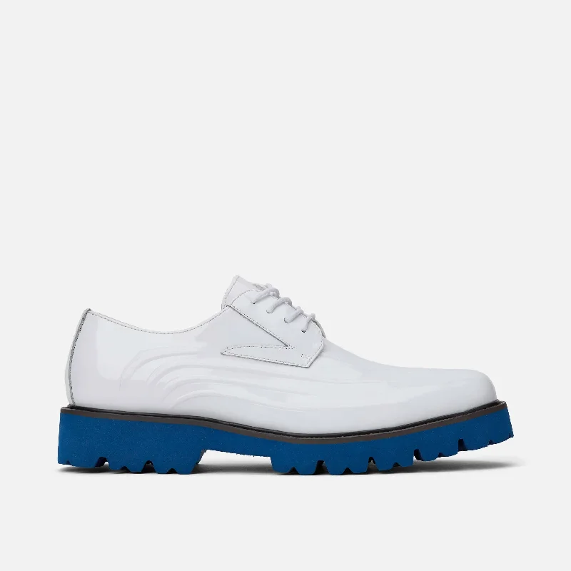 Men's formal shoes with a padded insole for comfort Men's formal shoes with a padded insole for comfort Jayden White Patent Leather Lug Sole Derby Shoes Men's formal shoes with a padded insole for comfort Men's formal shoes with a padded insole for comfort Jayden White Patent Leather Lug Sole Derby Shoes