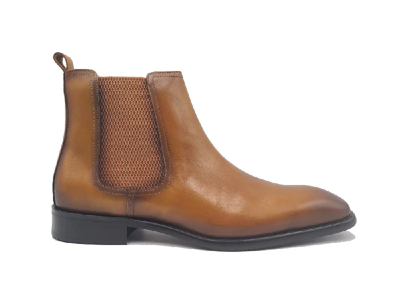 Men's formal shoes with a buckle closure Men's formal shoes with a buckle closure Calfskin Leather Chelsea Boot KB509-30 - Cognac Men's formal shoes with a buckle closure Men's formal shoes with a buckle closure Calfskin Leather Chelsea Boot KB509-30 - Cognac