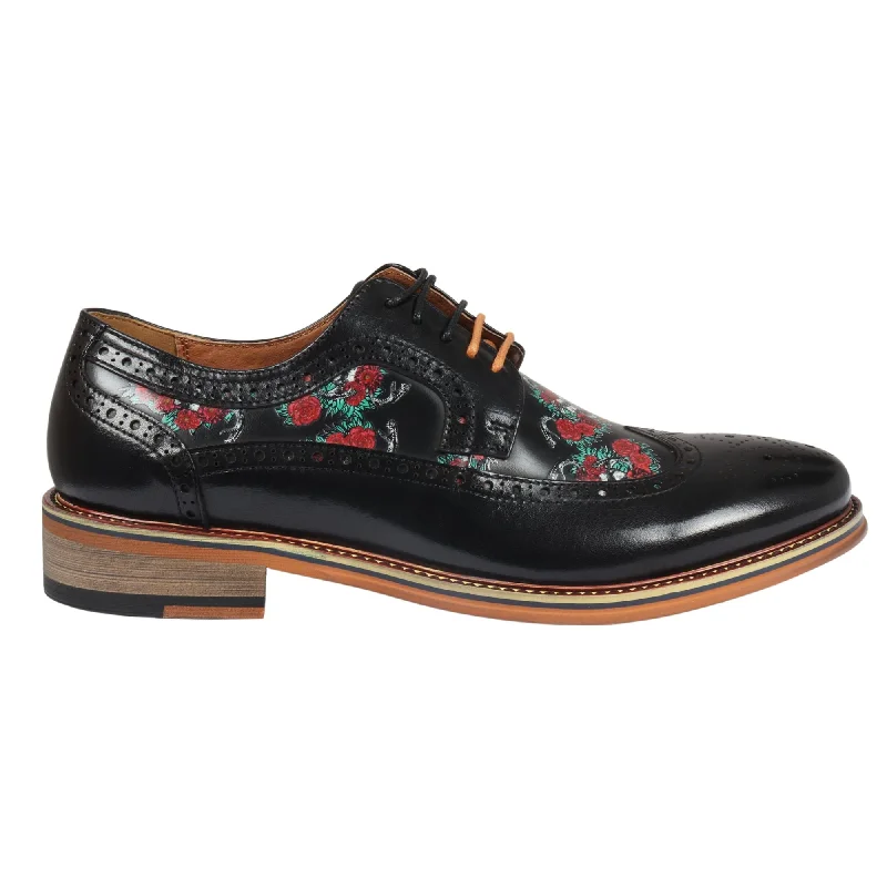 Men's formal shoes with a leather lining for breathability Men's formal shoes with a leather lining for breathability Ross Floral Skull Print Leather Oxford Brogue Lace Up Formal Dress Shoe Men's formal shoes with a leather lining for breathability Men's formal shoes with a leather lining for breathability Ross Floral Skull Print Leather Oxford Brogue Lace Up Formal Dress Shoe