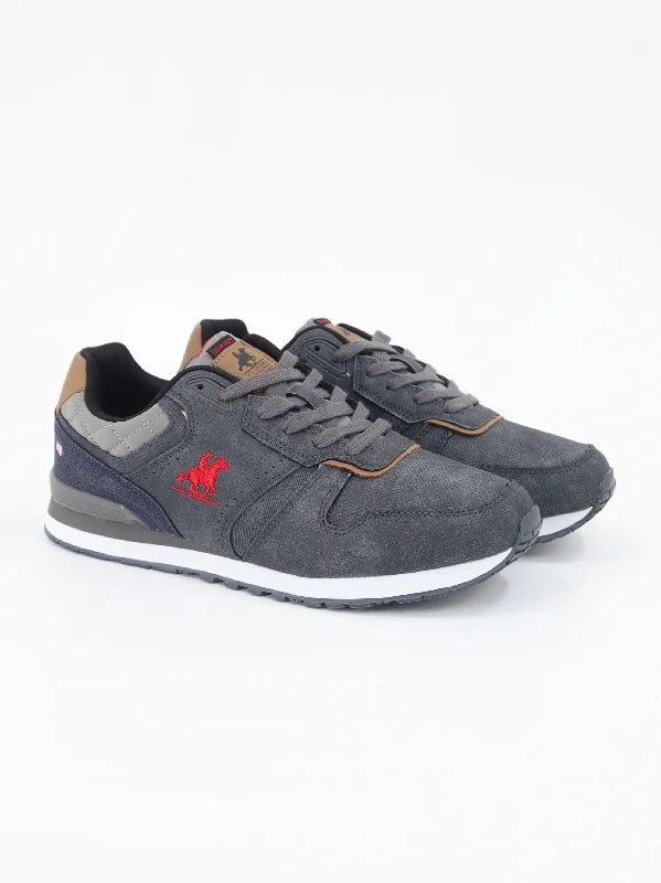 Men's casual sneakers with a mesh upper Men's Brand Logo Embroidered Sneakers,Navy