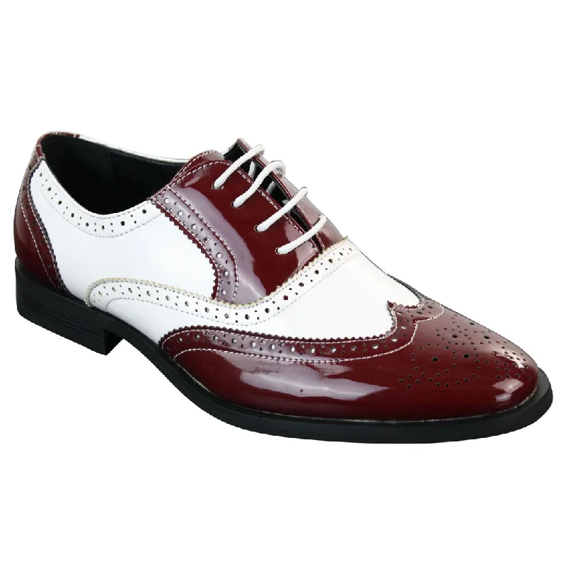 Men's formal shoes with a padded insole for comfort Men's formal shoes with a padded insole for comfort Lace Patent Brogue Shoes Gatsby