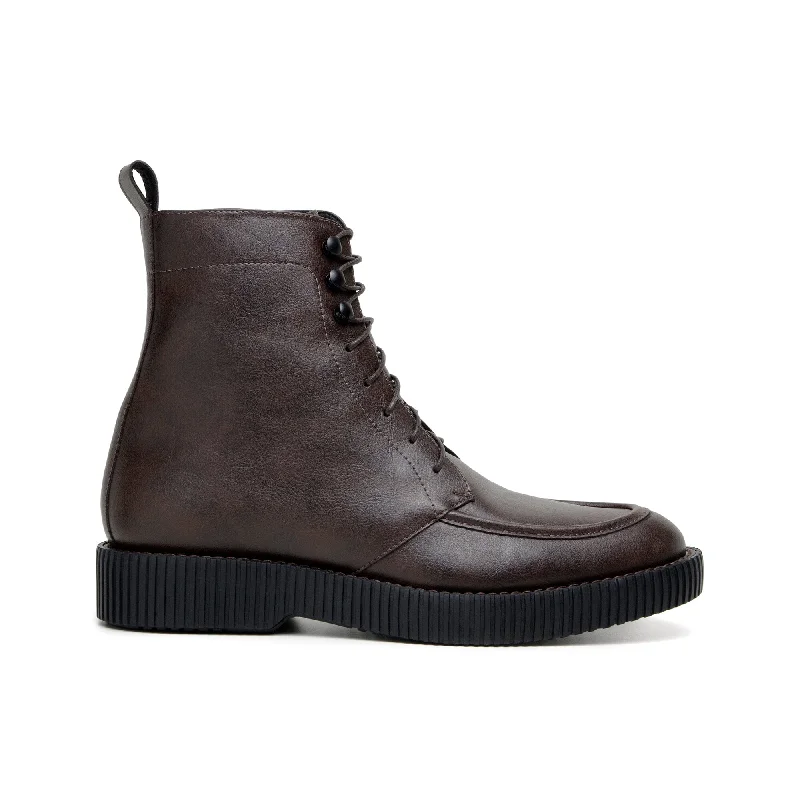 Men's formal shoes with a rubber heel cap for durability Men's formal shoes with a rubber heel cap for durability 'Regis' men's creeper sole lace-up boot in vegan leather by Zette Shoes - espresso Men's formal shoes with a rubber heel cap for durability Men's formal shoes with a rubber heel cap for durability 'Regis' men's creeper sole lace-up boot in vegan leather by Zette Shoes - espresso