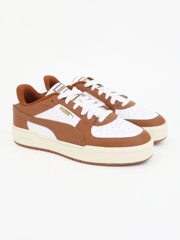 Men's casual shoes with a sporty look and feel Men's Textured Sneakers,Brown/White