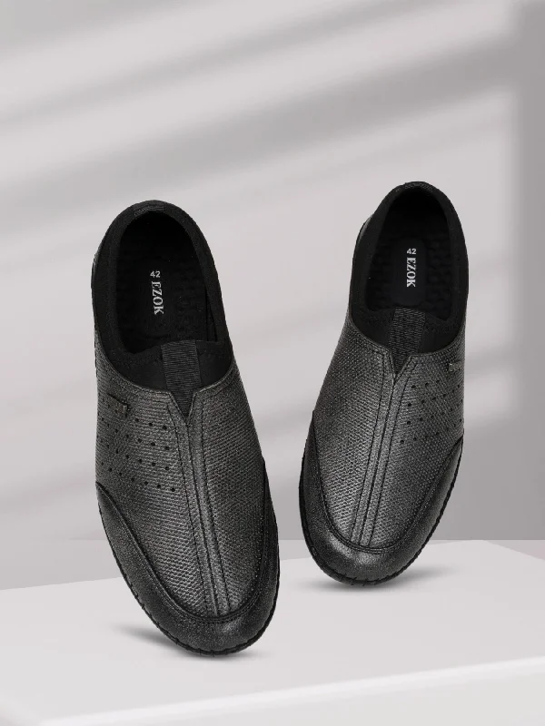 Men's casual shoes with a floral print for a unique style Ezok Men's Leather Slip-On Casual Shoes - Effortless Style & Comfort