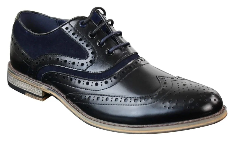 Men's formal shoes with a polished shine Men's formal shoes with a polished shine Mens Classic Navy Suede Oxford Brogue Shoes in Black Leather Men's formal shoes with a polished shine Men's formal shoes with a polished shine Mens Classic Navy Suede Oxford Brogue Shoes in Black Leather