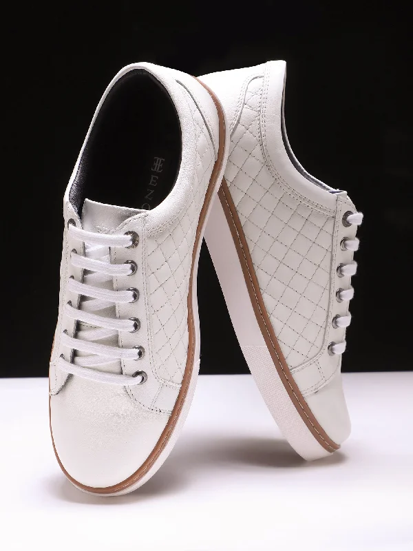 Men's casual shoes with a floral print for a unique style Ezok Men Casual White Leather Sneaker Men's casual shoes with a floral print for a unique style Ezok Men Casual White Leather Sneaker