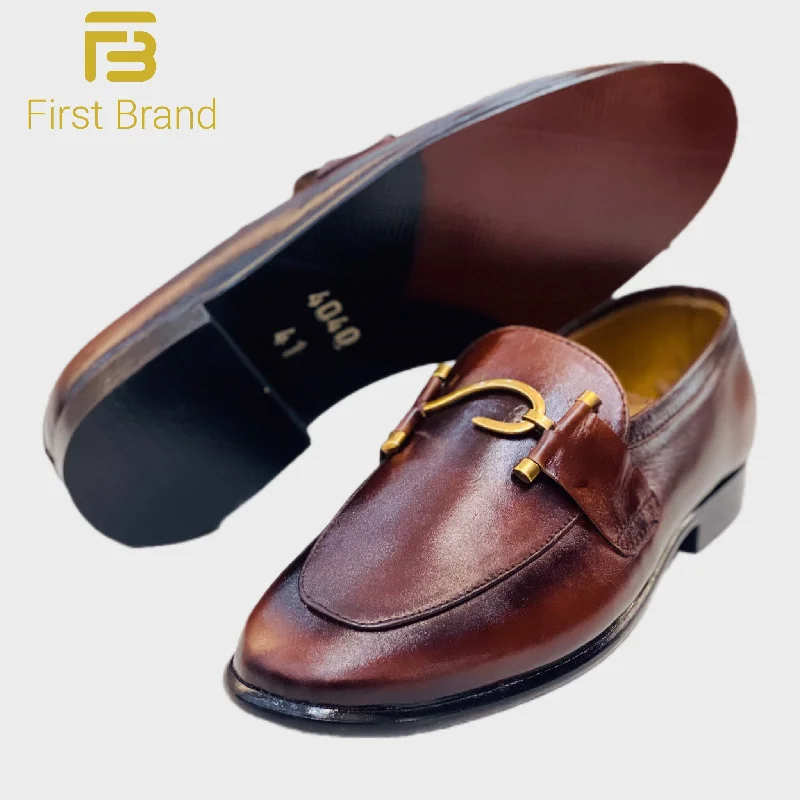 Men's casual shoes with a sporty look and feel C027-Men’s leather shoe with S Buckle