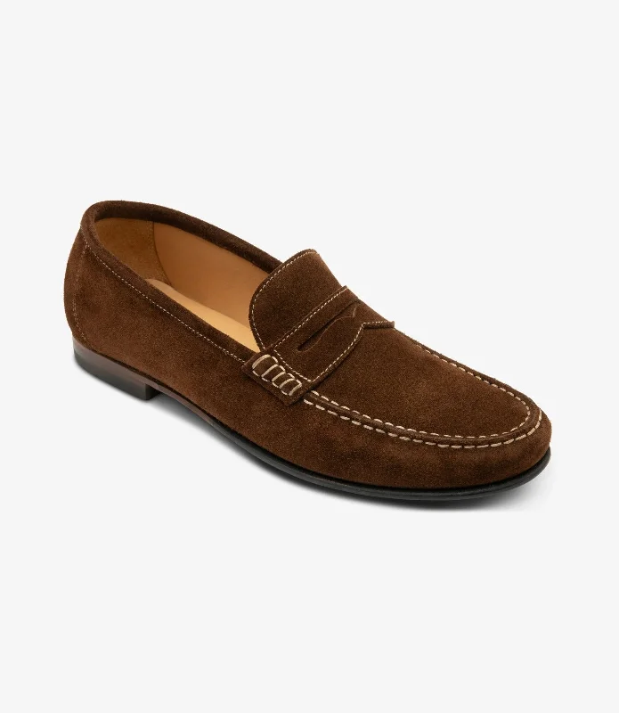Men's casual shoes with a padded heel for comfort LOAKE Jefferson Loafer Shoe - Brown Suede Men's casual shoes with a padded heel for comfort LOAKE Jefferson Loafer Shoe - Brown Suede