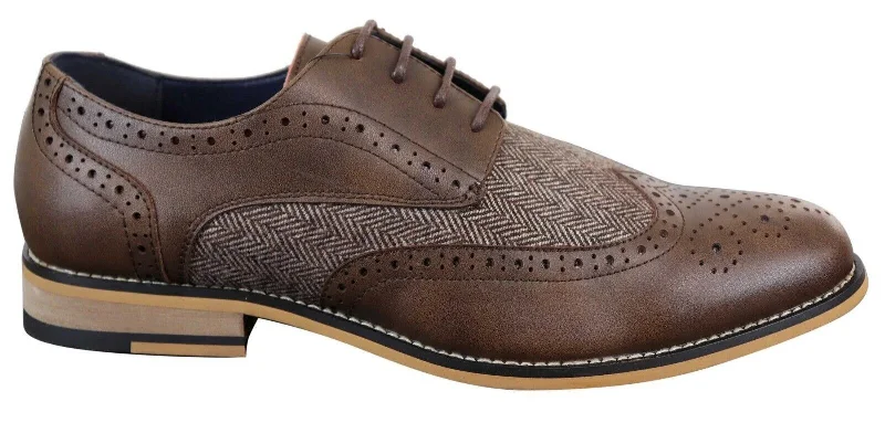 Men's formal shoes with a leather sole and heel Men's formal shoes with a leather sole and heel Mens Classic Oxford Tweed Brogue Shoes in Brown Leather Men's formal shoes with a leather sole and heel Men's formal shoes with a leather sole and heel Mens Classic Oxford Tweed Brogue Shoes in Brown Leather
