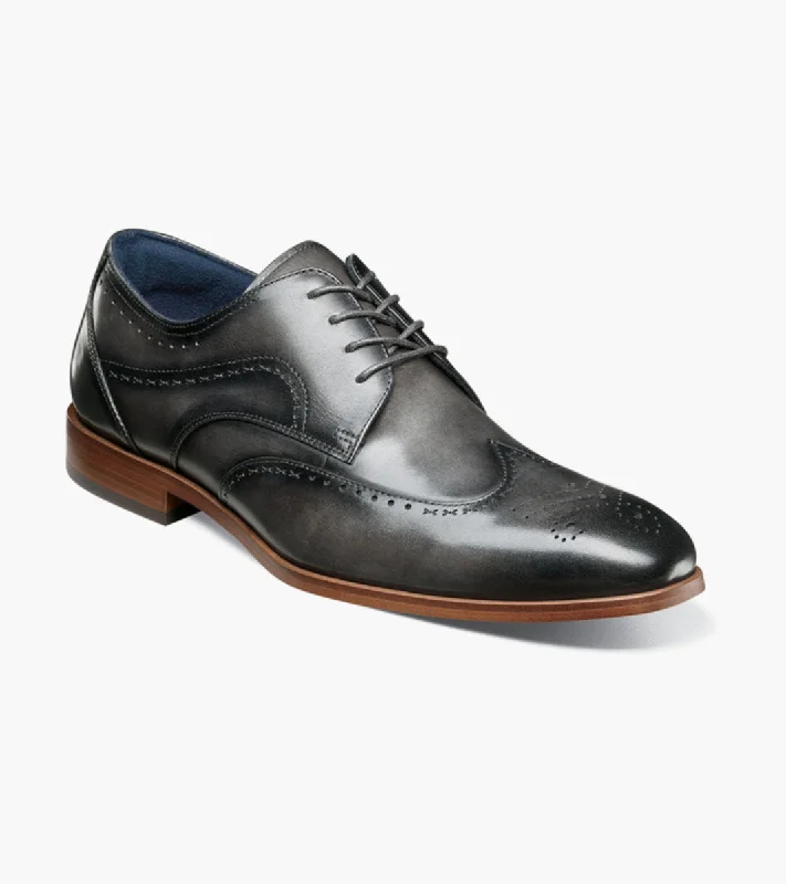 Men's formal shoes with a rubber heel cap for durability Men's formal shoes with a rubber heel cap for durability Stacy Adams BRAYDEN Wingtip Oxford - Gray Men's formal shoes with a rubber heel cap for durability Men's formal shoes with a rubber heel cap for durability Stacy Adams BRAYDEN Wingtip Oxford - Gray