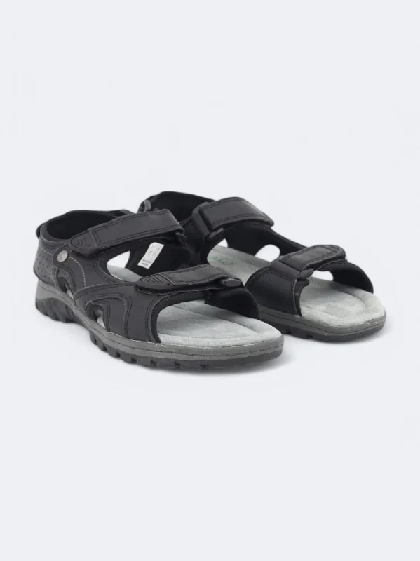 Men's casual shoes with a geometric pattern Men's Textured Sandals,Black