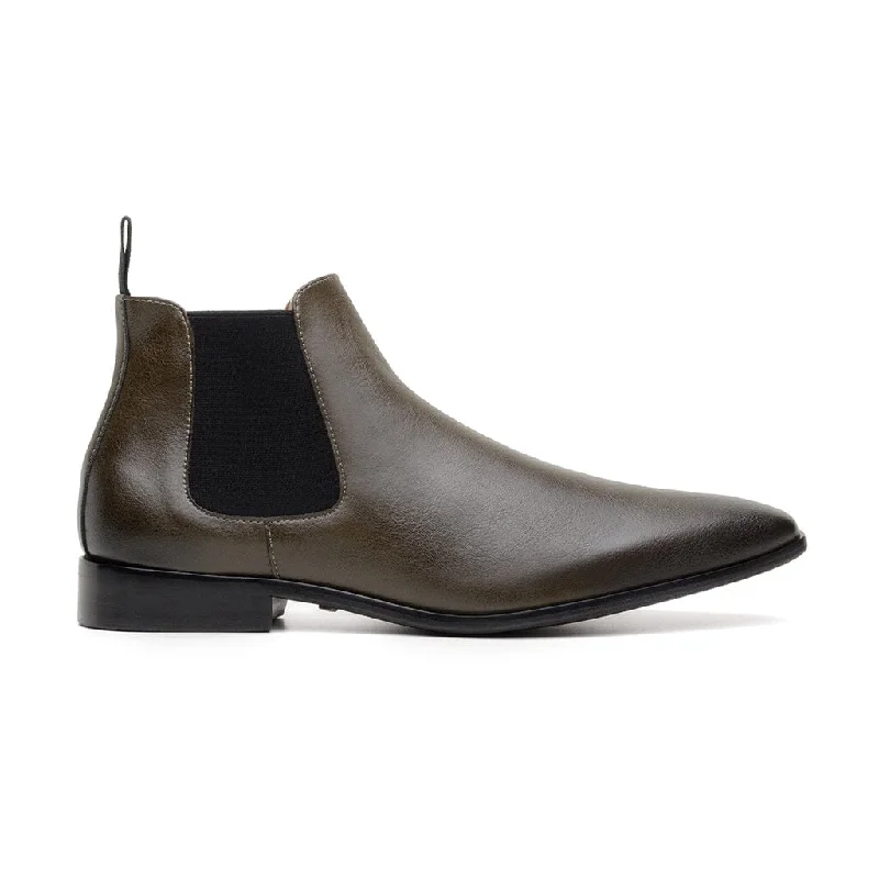 Men's formal shoes with a buckle closure Men's formal shoes with a buckle closure 'Sterling' men's vegan Chelsea by Zette Shoes - olive Men's formal shoes with a buckle closure Men's formal shoes with a buckle closure 'Sterling' men's vegan Chelsea by Zette Shoes - olive