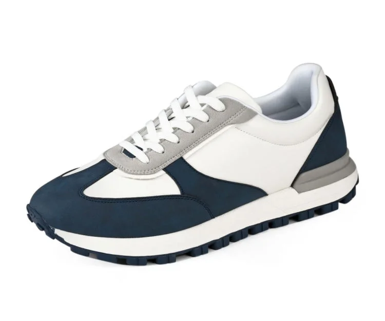 Men's casual shoes with a geometric pattern Gallium Navy