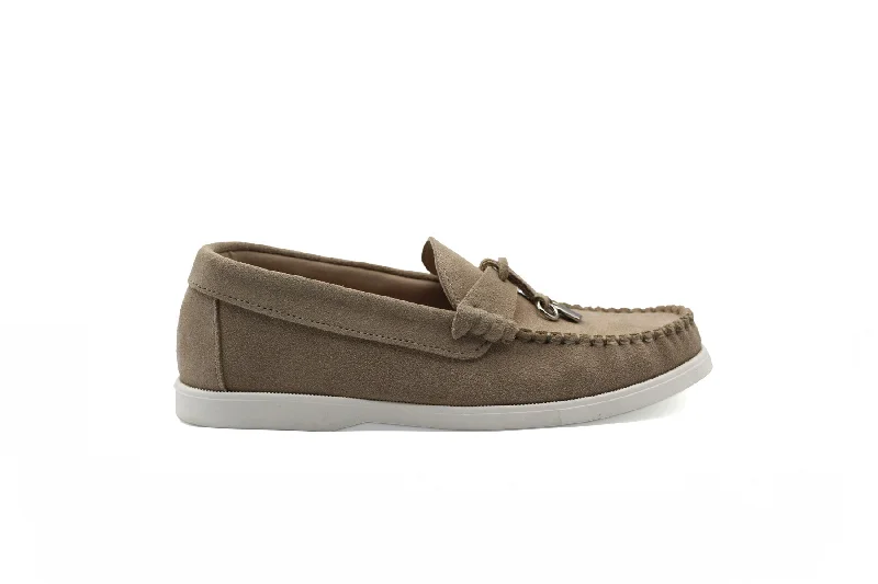 Men's formal shoes with a rubber heel cap for durability Men's formal shoes with a rubber heel cap for durability Gravitas Taupe Charm Suede Loafer