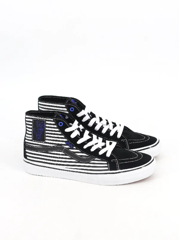 Men's casual shoes with a padded heel for comfort Men's Striped High Sneakers,Black/White Men's casual shoes with a padded heel for comfort Men's Striped High Sneakers,Black/White
