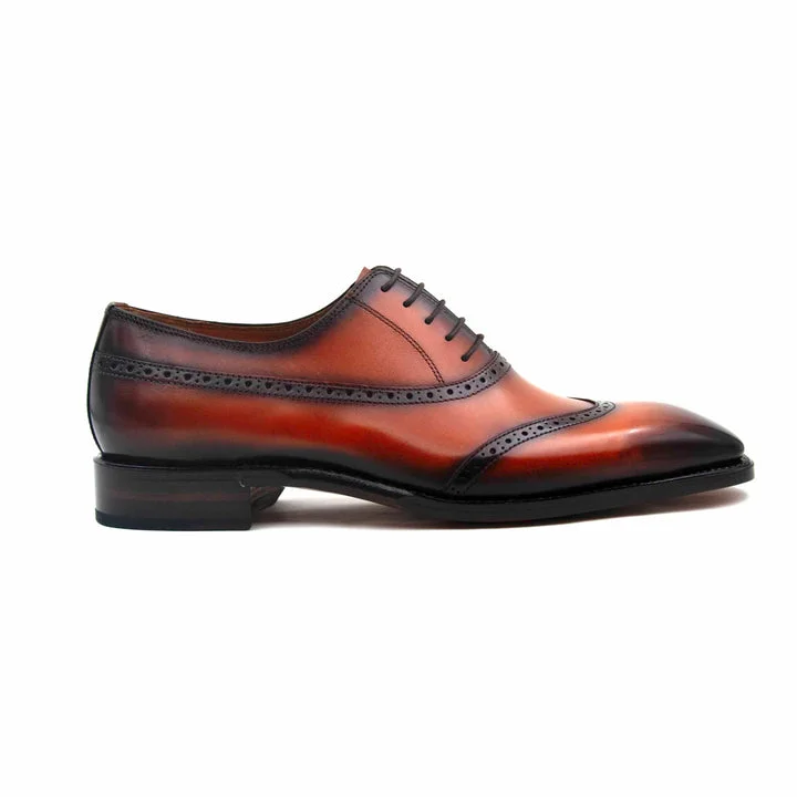 Men's leather formal Oxford shoes with a cap toe Men's leather formal Oxford shoes with a cap toe Victor Lace Up Shoes - Camel Men's leather formal Oxford shoes with a cap toe Men's leather formal Oxford shoes with a cap toe Victor Lace Up Shoes - Camel