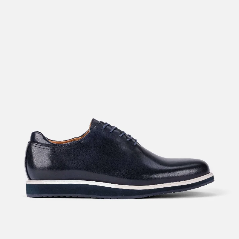 Men's formal shoes with a polished shine Men's formal shoes with a polished shine Idris Navy Leather Whole Cut Lace Up Sneakers Men's formal shoes with a polished shine Men's formal shoes with a polished shine Idris Navy Leather Whole Cut Lace Up Sneakers