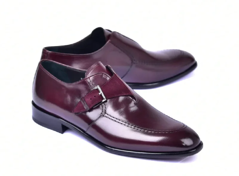 Men's formal shoes with a wingtip design Men's formal shoes with a wingtip design Corrente 6471 Leather slip-on Monkstrap Shoe - Burgundy Men's formal shoes with a wingtip design Men's formal shoes with a wingtip design Corrente 6471 Leather slip-on Monkstrap Shoe - Burgundy