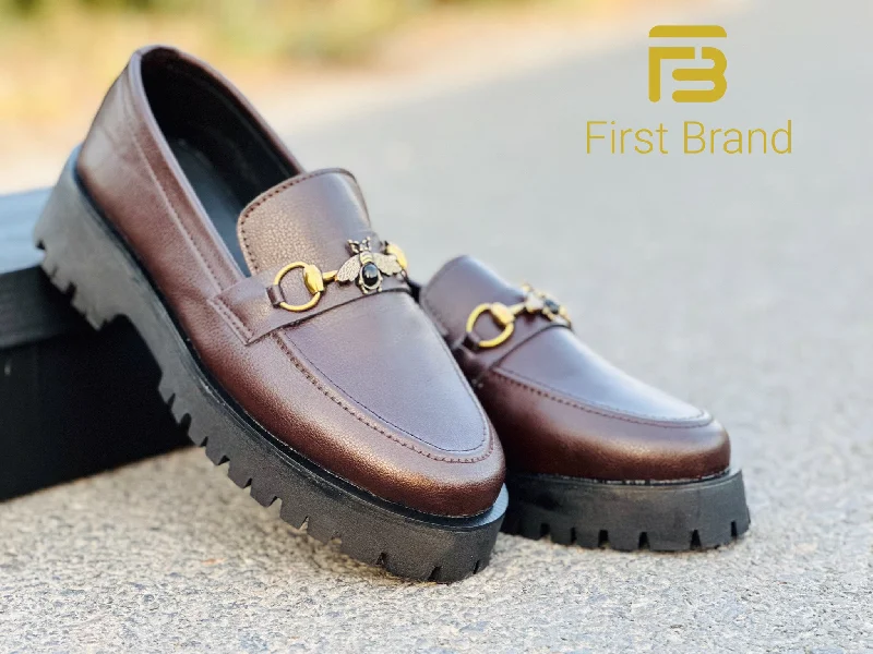 Men's casual shoes with a logo patch on the tongue C012-Gucci brown