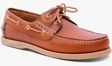 Men's casual shoes with a logo patch on the tongue Barker Wallis Moccasin Shoe - Tan Pull Up
