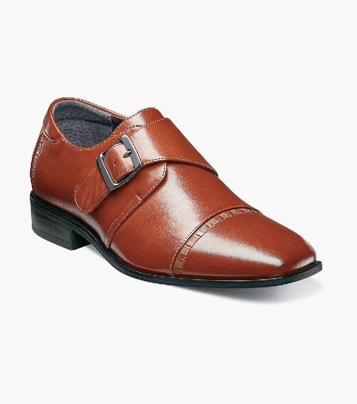 Men's formal shoes with a contrast stitching detail Men's formal shoes with a contrast stitching detail BOYS MACMILLIAN Cap Toe Monk Strap - Cognac Men's formal shoes with a contrast stitching detail Men's formal shoes with a contrast stitching detail BOYS MACMILLIAN Cap Toe Monk Strap - Cognac
