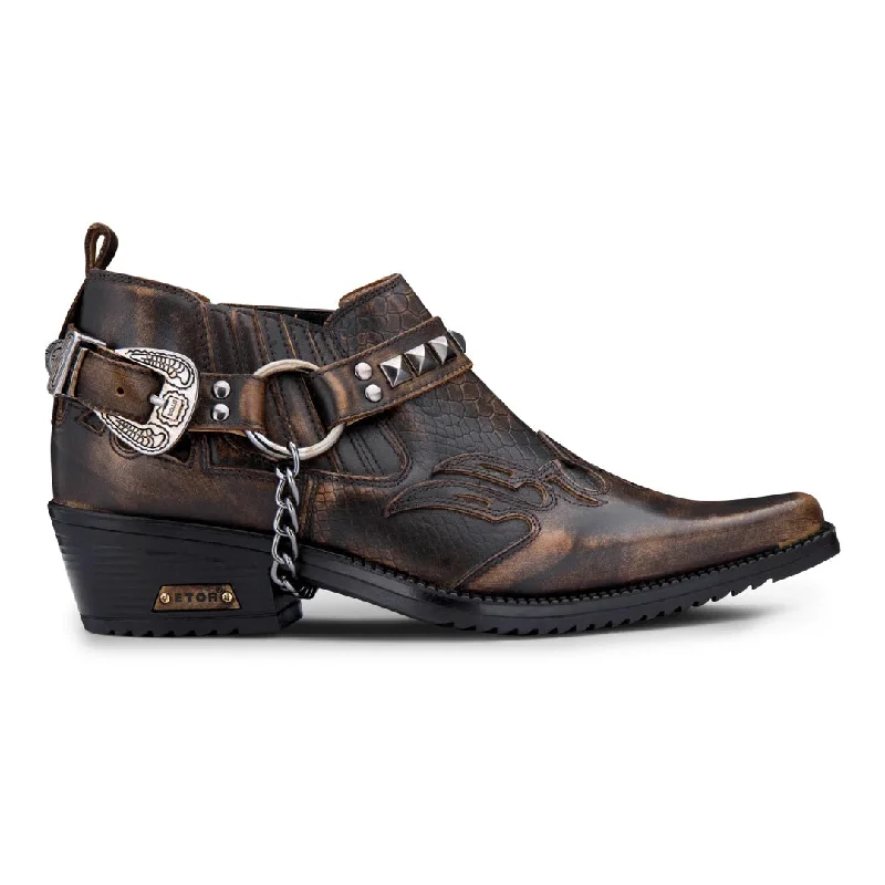 Men's leather formal Oxford shoes with a cap toe Men's leather formal Oxford shoes with a cap toe Real Leather Cowboy Wincklepickers Shoes Cuban Heel