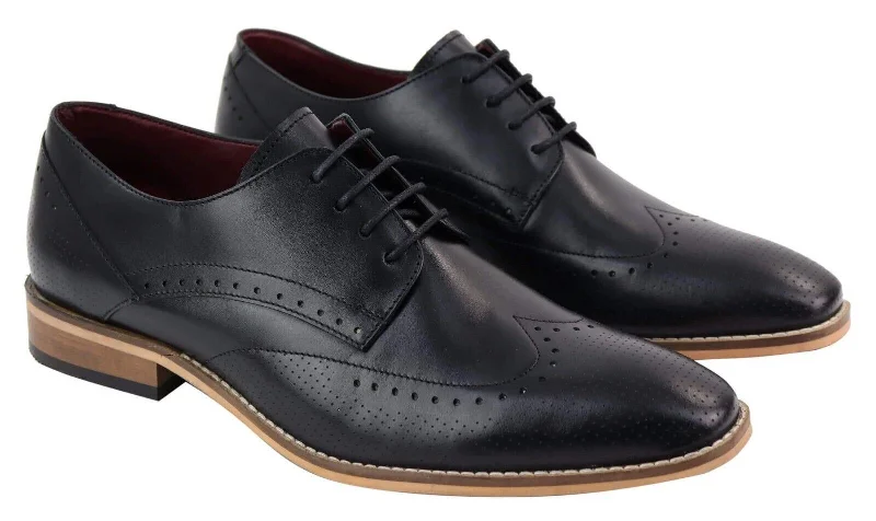 Men's leather formal Oxford shoes with a cap toe Men's leather formal Oxford shoes with a cap toe Mens Classic Oxford Brogue Shoes in Perforated Black Leather Men's leather formal Oxford shoes with a cap toe Men's leather formal Oxford shoes with a cap toe Mens Classic Oxford Brogue Shoes in Perforated Black Leather