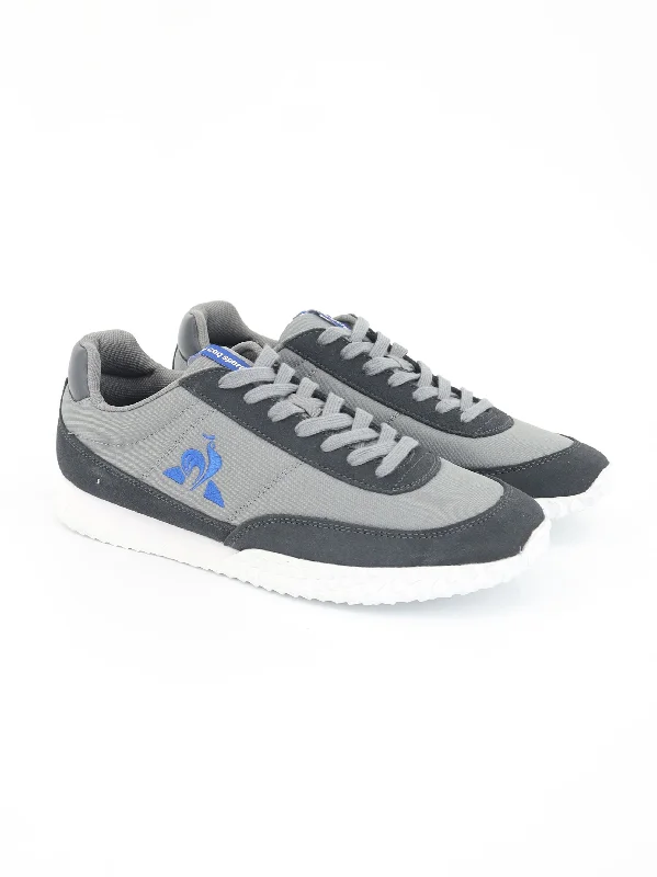 Men's casual shoes with a logo patch on the tongue Men's Brand Logo Embroidered Sneakers,Grey/Navy Men's casual shoes with a logo patch on the tongue Men's Brand Logo Embroidered Sneakers,Grey/Navy