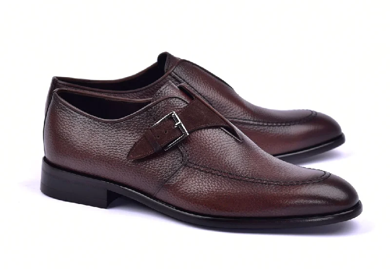 Men's formal shoes with a padded insole for comfort Men's formal shoes with a padded insole for comfort Corrente 6471 Leather slip-on Monkstrap Shoe - Brown Men's formal shoes with a padded insole for comfort Men's formal shoes with a padded insole for comfort Corrente 6471 Leather slip-on Monkstrap Shoe - Brown