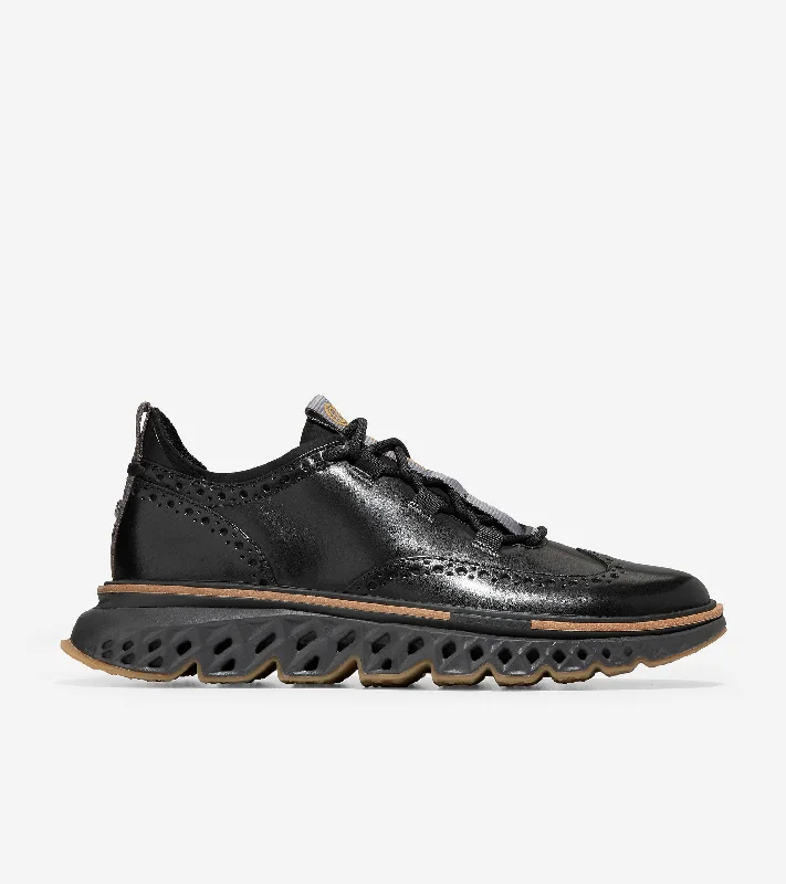 Men's leather formal Oxford shoes with a cap toe Men's 5.ZERØGRAND Wingtip Oxford