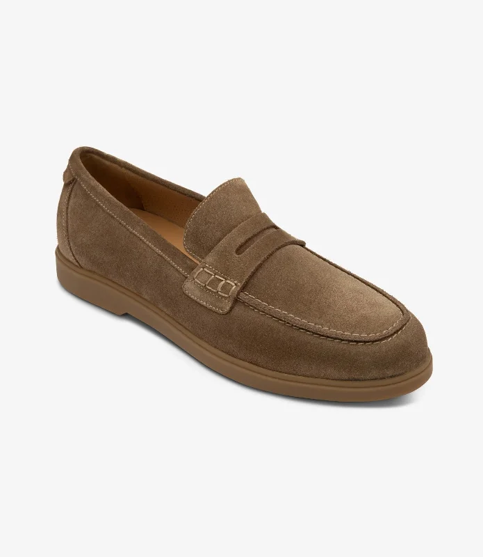 Men's casual shoes with a padded heel for comfort LOAKE Lucca Loafer Shoe - Flint Suede Men's casual shoes with a padded heel for comfort LOAKE Lucca Loafer Shoe - Flint Suede