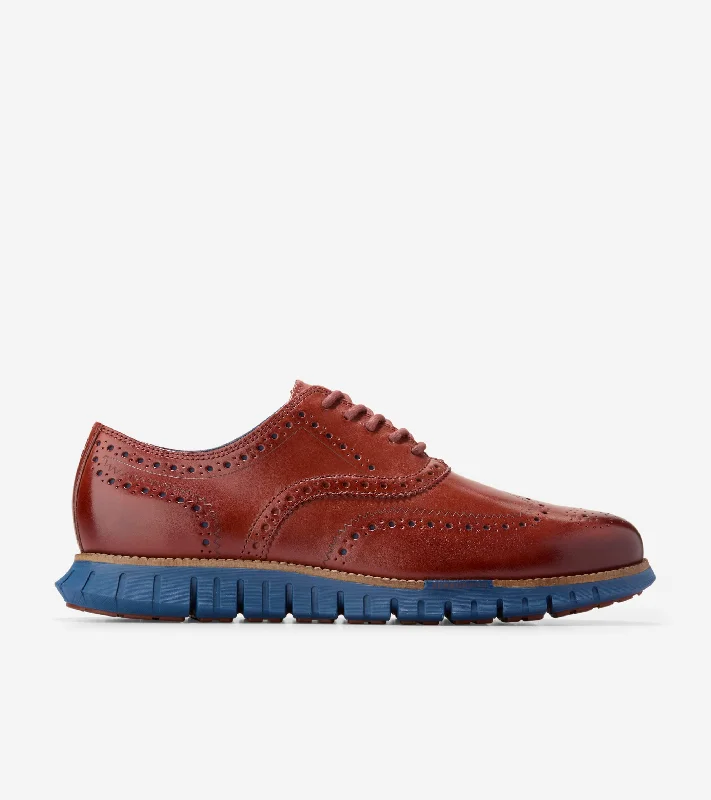 Men's formal shoes with a leather sole and heel Men's ZERØGRAND Remastered Wingtip Oxfords Men's formal shoes with a leather sole and heel Men's ZERØGRAND Remastered Wingtip Oxfords
