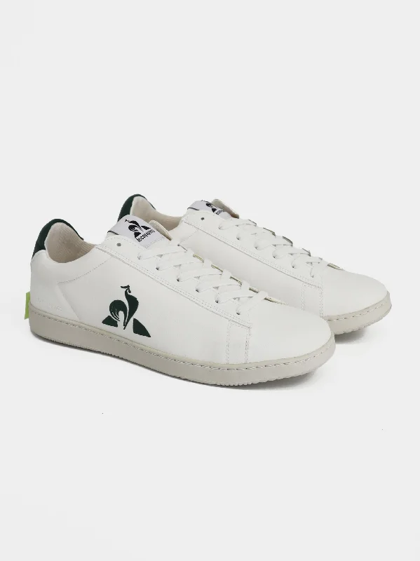 Men's casual shoes with a padded heel for comfort Men's Brand Logo Embroidered Sneakers,White