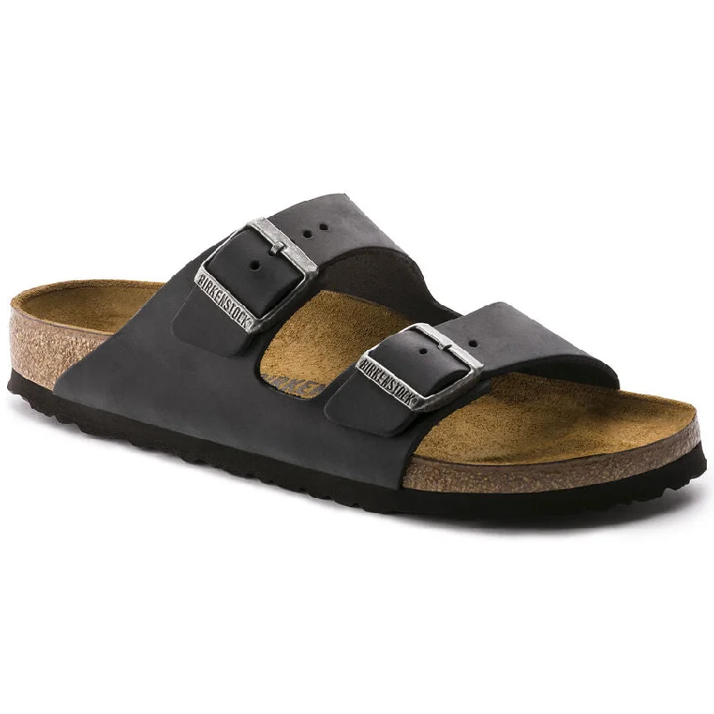 Men's leather sandals with an adjustable strapBIRKENSTOCK ARIZONA BLACK