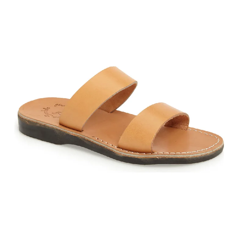 Men's sandals with a rubber sole for tractionAviv - Leather Double Strap Sandal | Tan Men's sandals with a rubber sole for tractionAviv - Leather Double Strap Sandal | Tan