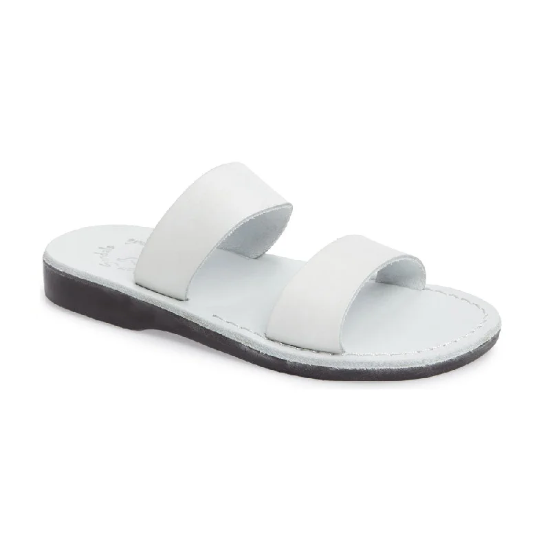 Men's leather sandals with an adjustable strapAviv - Leather Double Strap Sandal | White Men's leather sandals with an adjustable strapAviv - Leather Double Strap Sandal | White