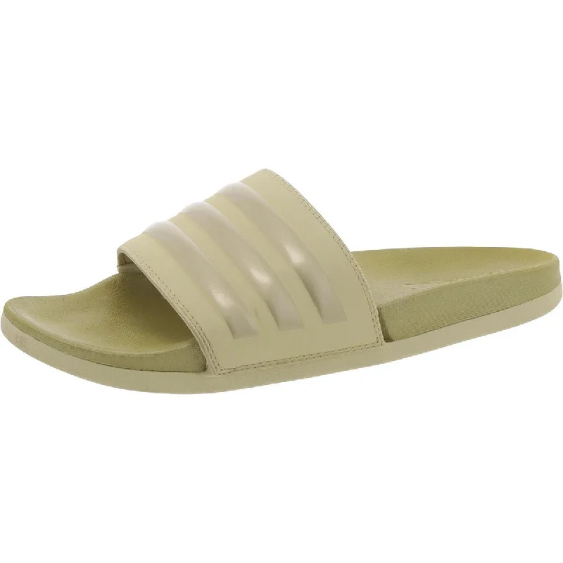 Men's sandals with a wide strap for supportAdilette Comfort Mens Striped Flat Pool Slides Men's sandals with a wide strap for supportAdilette Comfort Mens Striped Flat Pool Slides