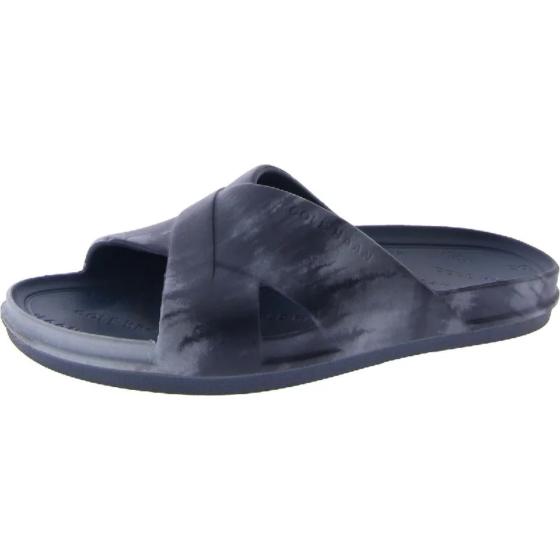 Men's sandals with a perforated leather upper for ventilationMens Slip On Open Toe Slide Sandals Men's sandals with a perforated leather upper for ventilationMens Slip On Open Toe Slide Sandals