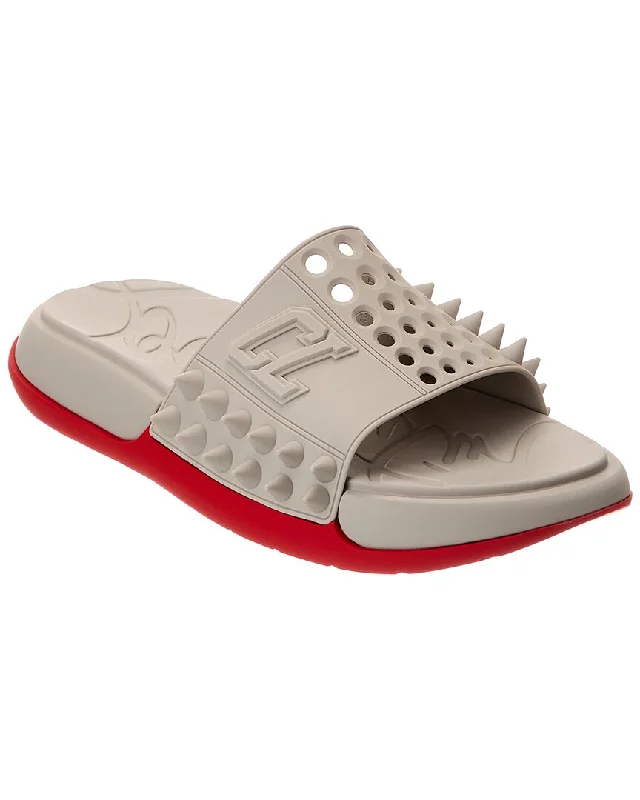 Men's sandals in a neutral color like black or brownChristian Louboutin Take It Easy Rubber Slide