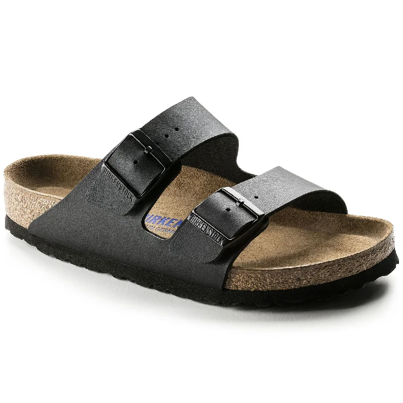 Men's sandals with a perforated leather upper for ventilationBIRKENSTOCK ARIZONA SOFT FOOTBED BLACK BIRKO-FLOR REGULAR UNISEX Men's sandals with a perforated leather upper for ventilationBIRKENSTOCK ARIZONA SOFT FOOTBED BLACK BIRKO-FLOR REGULAR UNISEX