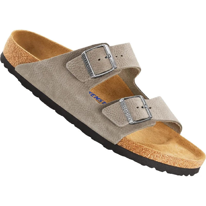 Men's sandals with a toe post designMen's Birkenstock Arizona Soft Footbed Soft Grey Nubuck Men's sandals with a toe post designMen's Birkenstock Arizona Soft Footbed Soft Grey Nubuck