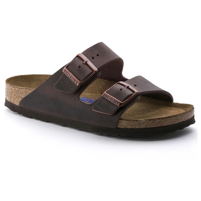Men's leather sandals with an adjustable strapBIRKENSTOCK ARIZONA SOFT FOOTBED HABANA OILED LEATHER UNISEX Men's leather sandals with an adjustable strapBIRKENSTOCK ARIZONA SOFT FOOTBED HABANA OILED LEATHER UNISEX