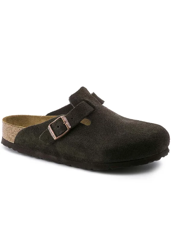 Men's sandals with a decorative buckle or charmBirkenstock Boston Suede Regular Soft Footbed Sandals Men's sandals with a decorative buckle or charmBirkenstock Boston Suede Regular Soft Footbed Sandals