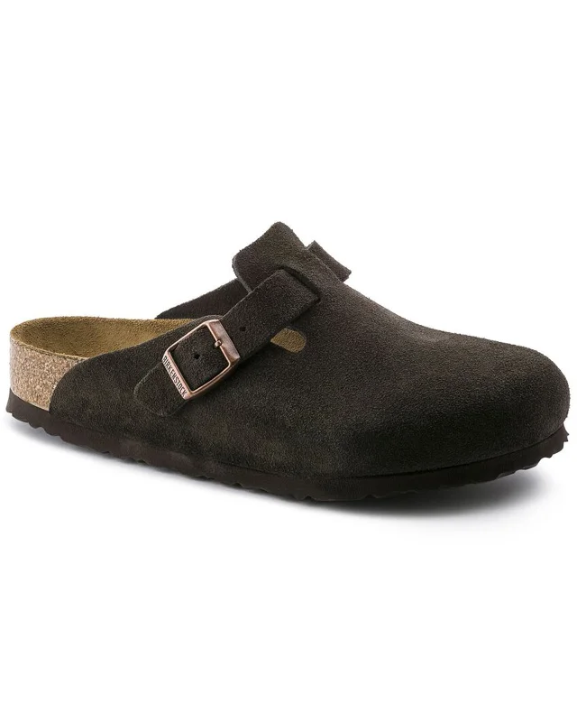 Men's sandals with a leather lining for comfortBoston Soft Footbed Suede Leather (Wide) (Mocha) Men's sandals with a leather lining for comfortBoston Soft Footbed Suede Leather (Wide) (Mocha)
