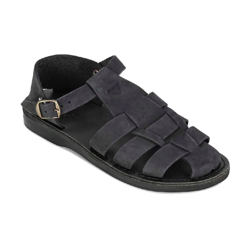 Flip - flop style men's sandals for beach wearDaniel - Leather Fisherman Sport Sandal | Black Nubuck Flip - flop style men's sandals for beach wearDaniel - Leather Fisherman Sport Sandal | Black Nubuck