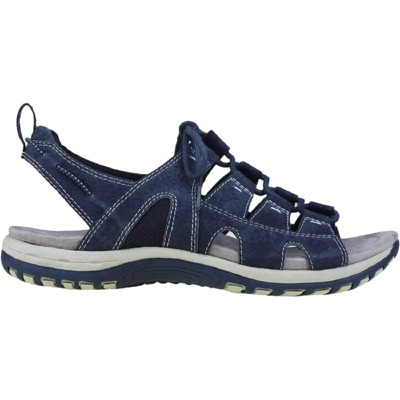 Men's sandals with a perforated leather upper for ventilationWomen's Earth Sassy Navy Suede Men's sandals with a perforated leather upper for ventilationWomen's Earth Sassy Navy Suede